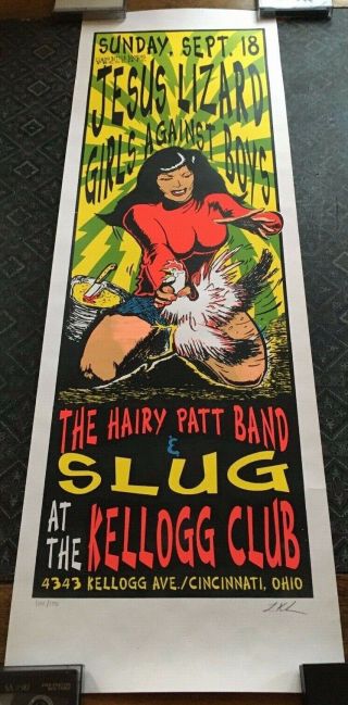The Jesus Lizard / Slug 1994 Gig Poster Lindsey Kuhn Amrep Unsane Melvins