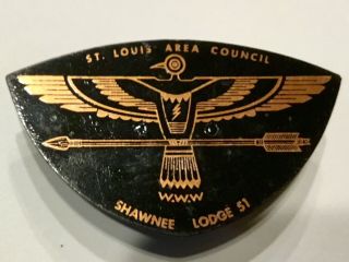 Vintage Oa Boy Scout Shawnee Lodge 51 St.  Louis Area Council,  Neckerchief Slide