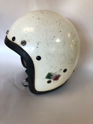 Vintage Agv Competition Motorcycle Helmet Jet Style Ama Group 1 Sz.  7