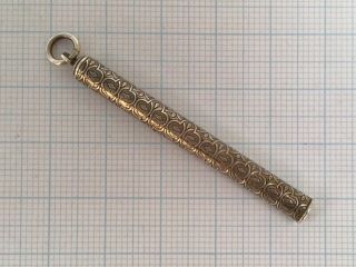 Antique French Solid Silver Pencil Holder Pendent Chain Fob