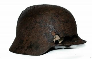 Ww2 German Helmet M35 Size 62.  The Battle For Stalingrad.  World War Ii Relic