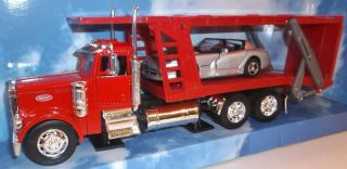 Ray Peterbilt Motor Transport Semi Rig Dodge Viper Die - Cast Boxed 1:32