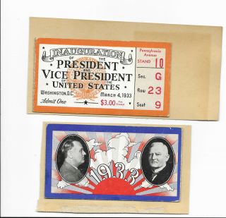 1933 Franklin D Roosevelt Inauguration Ticket - President Inaguration Stand 10