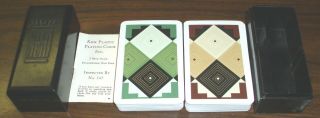 Vintage 1961 Kem Plastic Playing Cards Double 2 Decks In Bakelite Kem Case
