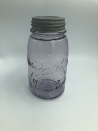 Purple Tinted Glass Ball Perfect Mason Canning Jar Quart Size With Lid
