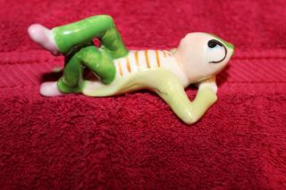 Vintage Fairy Pixie Elf Ceramic Figurine Hand Painted Grasshopper Cricket ? 2