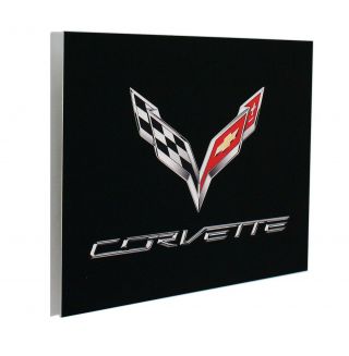 Corvette C7 Crossed Flags Emblem Metal Sign