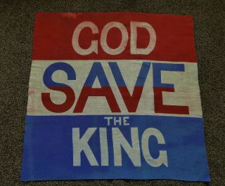 Ww2 Era Vintage God Save The King British Union Jack Flag Old