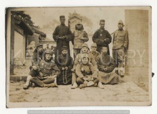 Wwii Japanese Photo: Army Soldiers With Chinese Collaborators,  China