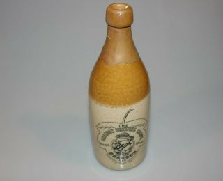 Vintage Brandon Brewing Company Manitoba Ginger Beer Bottle Beaver Stoneware M26