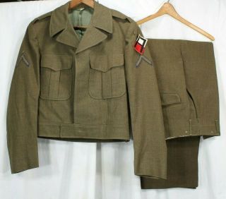 World War Ii Sz 38 U.  S Army Ike Jacket Field Wool Od & 32 " X29 " Trousers