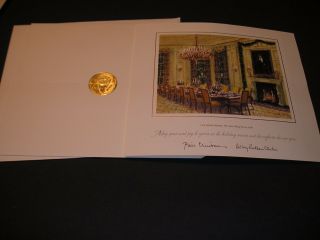 White House President Bill Clinton Large Christmas Card Gift Print 1998