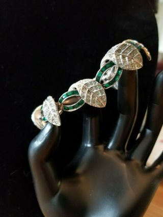 Pennino 1955 ‘stardust’ Emerald Green Baguette Pave Rhinestone Bracelet Ad Piece