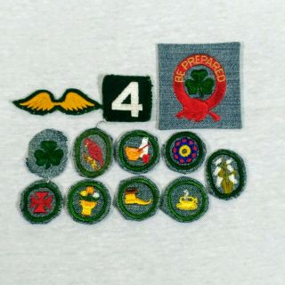 Vintage 1940s Girl Scout 12 Patches Merit Badges