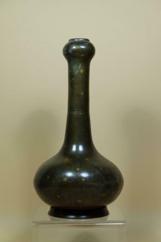 Antique Chinese Bronze Garlic - Head Vase,  Marked.