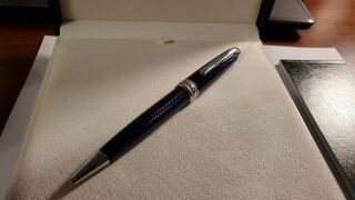Montblanc Meisterstuck Solitaire Blue Hour Mid - Size Ball Point Pen 112891
