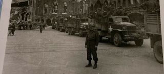 WWII Photo Captioned German POWs Prisoners War US Soldiers,  Trucks 3