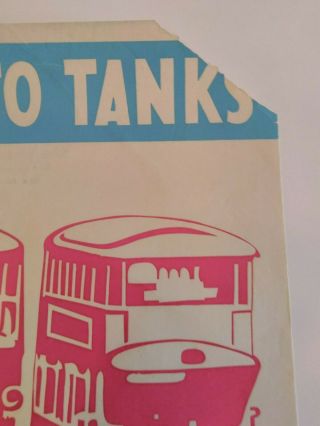 AUTHENTIC WORLD WAR II POSTER - - Avoid Rush Hour.  Buses Give Way to Tanks. 3