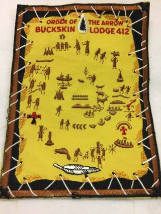 Boy Scouts - Oa - Buckskin Lodge 412 - Jacket Patch Measures 8 " Tall X 6 " Wide