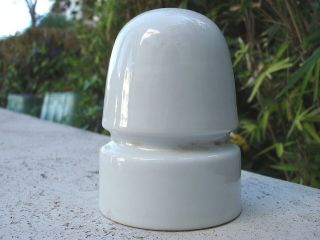 Green Ink Dome Stamp T.  & N.  O.  R.  Y.  White Porcelain Beehive Insulator