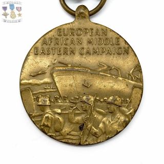 WWII US ARMY EUROPEAN AFRICAN MIDDLE EASTERN CAMPAIGN MEDAL BATTLE STAR EAME WW2 2