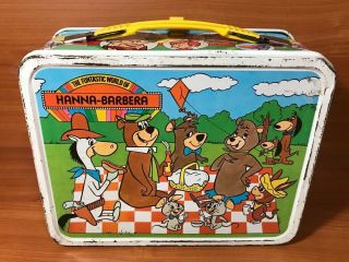 Vintage 1977 Hanna Barbera Metal Lunch Box - No Thermos King Seely Thermos Co.