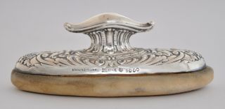 Large Antique American Sterling Silver Nail Buffer - Repousse S 3000 2