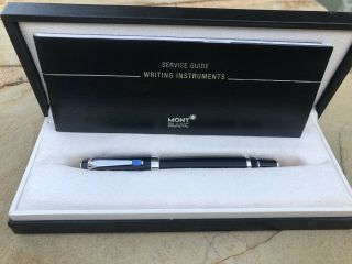 Mont Blanc Black Boheme With Sapphire Rollerball Mini 4.  3 Inches Pen