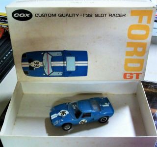 Cox Vintage 1/32 Good Ford Gt 40 Slot Car Running Chassis Box Revell Kb Amt