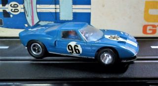 COX VINTAGE 1/32 GOOD FORD GT 40 SLOT CAR RUNNING CHASSIS BOX REVELL KB AMT 2