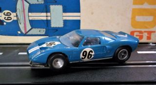 COX VINTAGE 1/32 GOOD FORD GT 40 SLOT CAR RUNNING CHASSIS BOX REVELL KB AMT 3