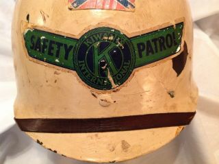 WW2 U.  S.  M1 Westinghouse helmet liner,  school safety patrol,  crack to back 2