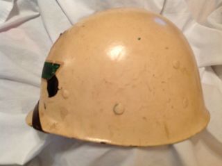 WW2 U.  S.  M1 Westinghouse helmet liner,  school safety patrol,  crack to back 3