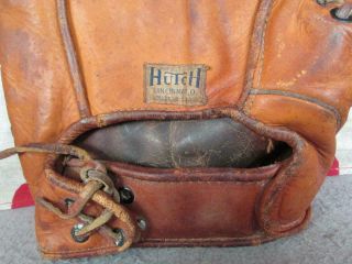 Vintage 1930s Hutch Leather Baseball Glove Basemans Mitt Phil Cavarretta Cubs 2