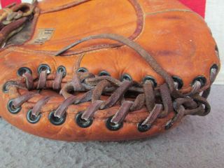 Vintage 1930s Hutch Leather Baseball Glove Basemans Mitt Phil Cavarretta Cubs 3