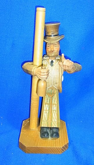 Vintage Italian Anri Wood Carved Bottle Opener Figurine Drinking Man Lantern Y