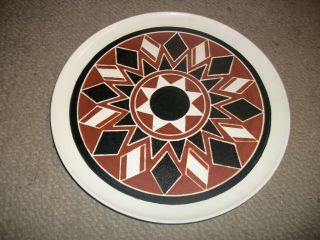 1971 Sioux Pottery Rapid City,  S.  D.  Hepo Signed 12 - 3/4 " Plate/platter