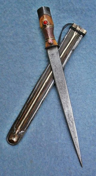 Antique 19thc Eastern Tibetan Tribal Kham Region Dagger Knife Asian Sword China