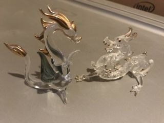Hand Blown Glass Dragons