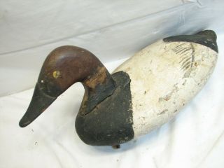 Well Red Head Wooden Canvasback Duck Decoy Hunting Bird