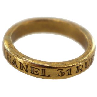 Chanel Cc 31 Rue Cambon Paris Gold Finger Ring Us6 Vintage Authentic Zz49 M