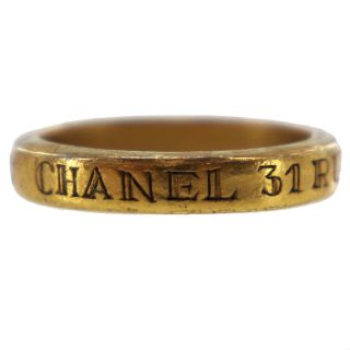 CHANEL CC 31 RUE CAMBON PARIS Gold Finger Ring US6 Vintage Authentic ZZ49 M 2