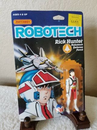1985 Robotech Rick Hunter Action Figure On Card (matchbox)