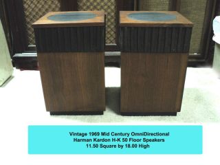 Vintage Harman Kardon Hk - 50 Floor Speakers