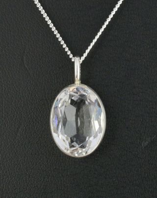 Danish Sterling Silver Pendant.  Designed And Made By N.  E.  From.  Rock Crystal