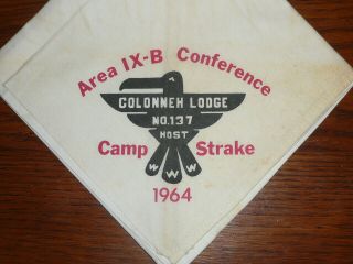 1964 Order Of The Arrow Area Ix - B (9b) Conference Neckerchief,  Camp Strake