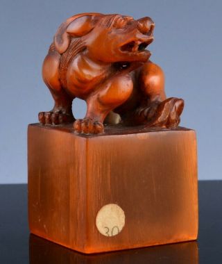Great Antique Chinese Buddhist Fu Lion Figural Scholars Seal Finely Carved Base