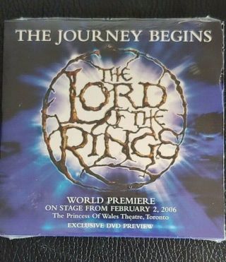 Lord Of The Rings Promo Dvd Toronto Stage Production 2006