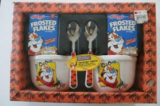 Kelloggs Frosted Flakes Ceramic Bowl And Spoon Set_vintage_tony The Tiger_sealed