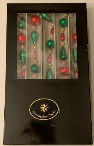 Retired 2 Boxes 1996 Christopher Radko " Christmas Colors " Garland 96 - 264 - 0
